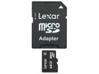 Mémoire APN/GSM Lexar Micro SDXC 64Go class 10 + Adapt. LSDMI64GABEUC10A