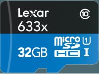 Carte mémoire Lexar Micro SDXC 32Go c10 633x +Adapt. LSDMI32GBBEU633A