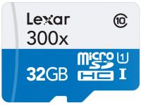 Mémoire APN/GSM Lexar MicroSDHC 32Go cl10 300x +Adapt. LSDMI32GBB1EU300A