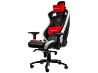 Siège PC NobleChairs EPIC Cuir véritable - Noir/Blanc/Rouge/Cuir/4D