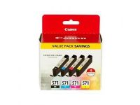Conso Imprimante Canon Pack cartouches Noire+couleurs - CLI-571 VALBP