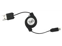 Accessoire Téléphonie T'nB Chargeur allume-cigare + câble micro-USB rétract.