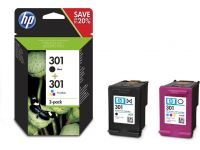 Conso Imprimante HP Pack Cartouches Noire + Couleur HP 301 - N9J72AE
